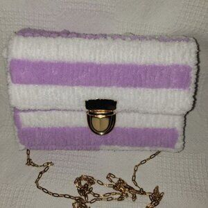 Handmade Lilac & White small purse